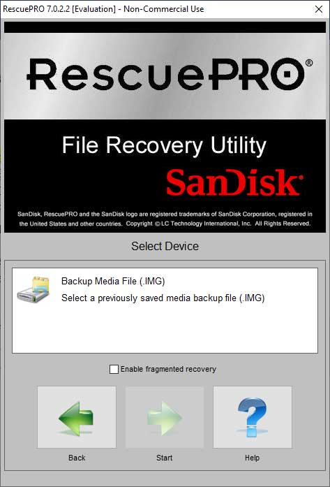 SanDisk RescuePRO recovery software