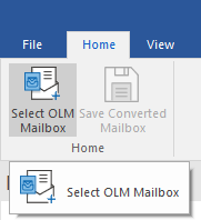 click on the Select OLM Mailbox option