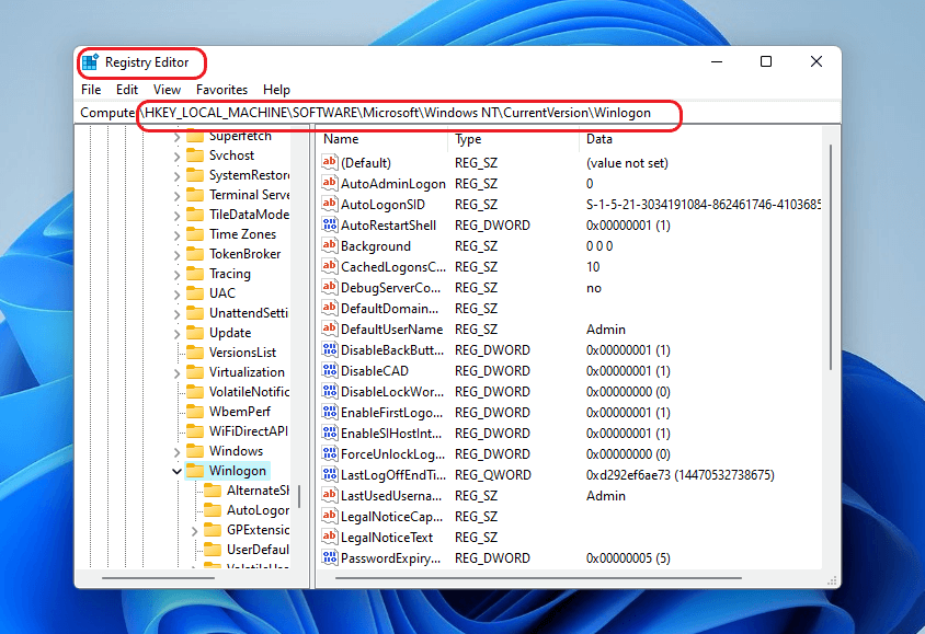 Windows-registry-editor-navigate-current-version-winlogon