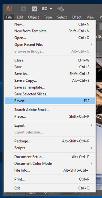 Revert last version of Illustrator file
