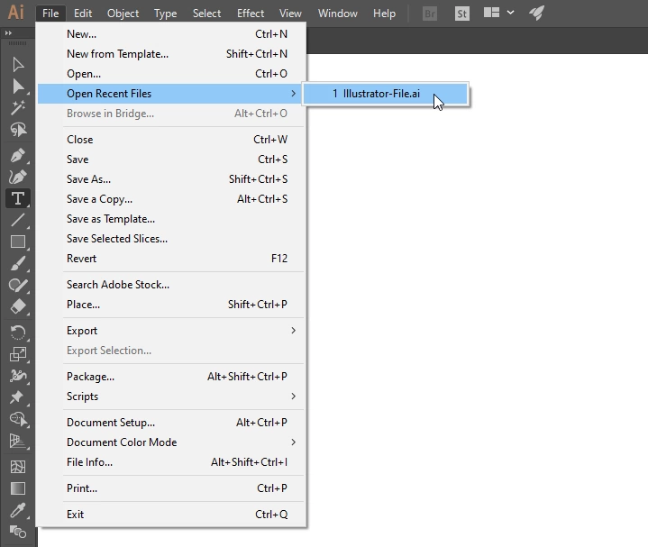 Recover disappeared Illustrator file from Recent Files