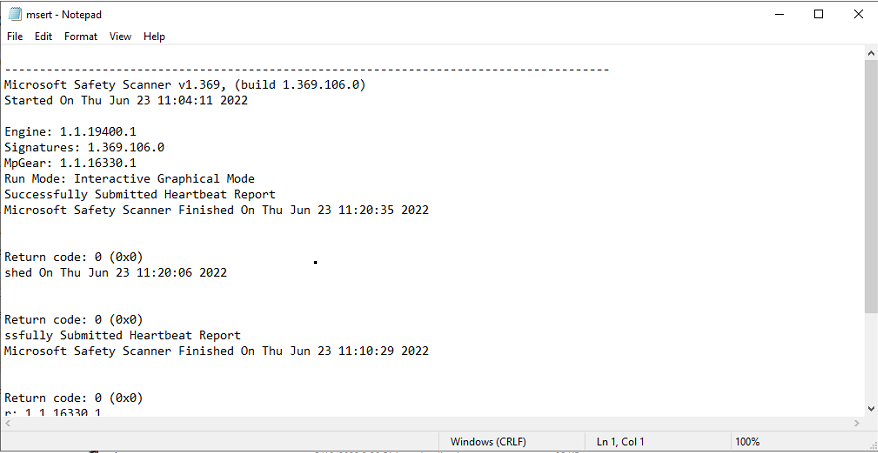 check MSERT logs