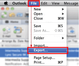 Export Mailbox file 