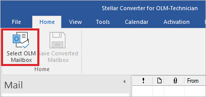 Select OLM Mailbox Option 