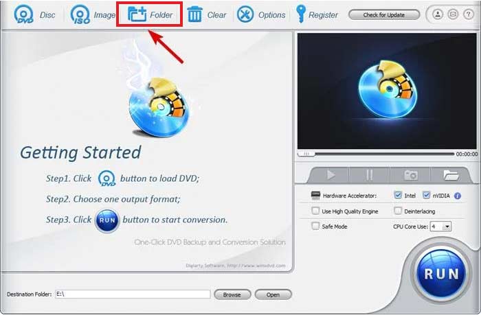 open DVD video_TS folder in winx DVD Ripper