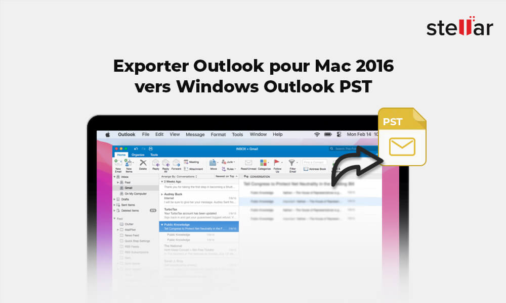 Exporter Outlook pour Mac 2016 vers Windows Outlook PST