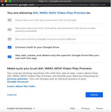 Install a new video player from Google Workspace Marketplace