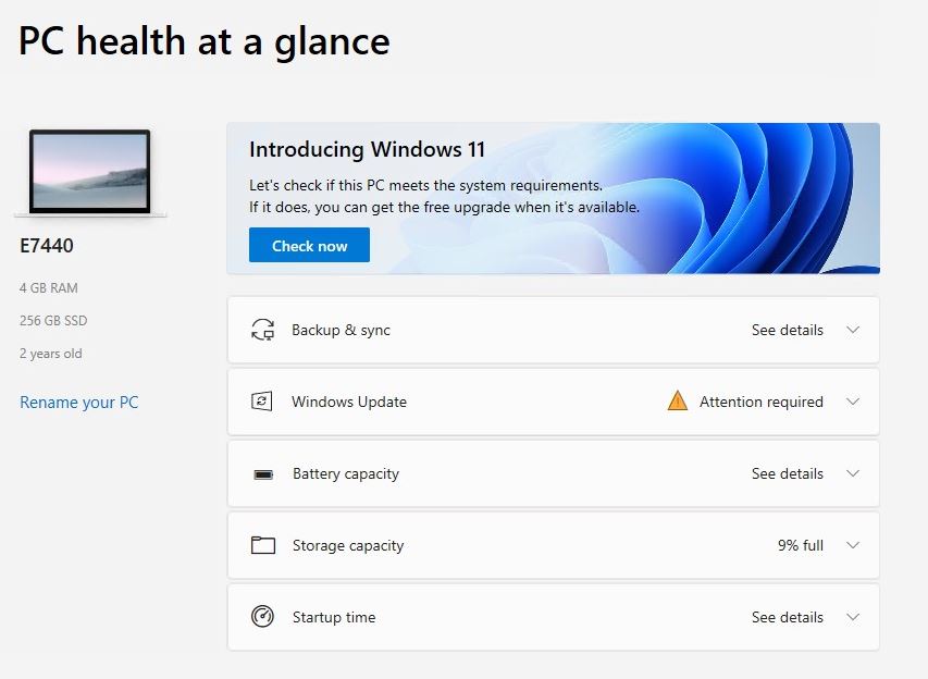 PC Health Check to fix this PC can't run Windows 11 error