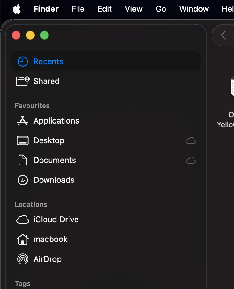 Open the Finder folder where the files were