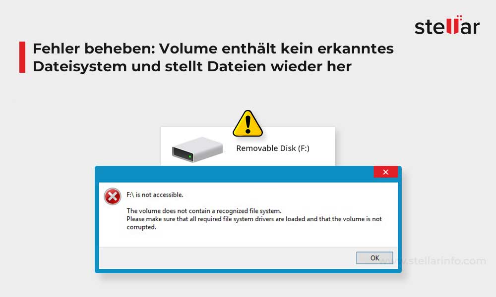Fehler beheben: Volume enthält kein erkanntes Dateisystem und stellt Dateien wieder her