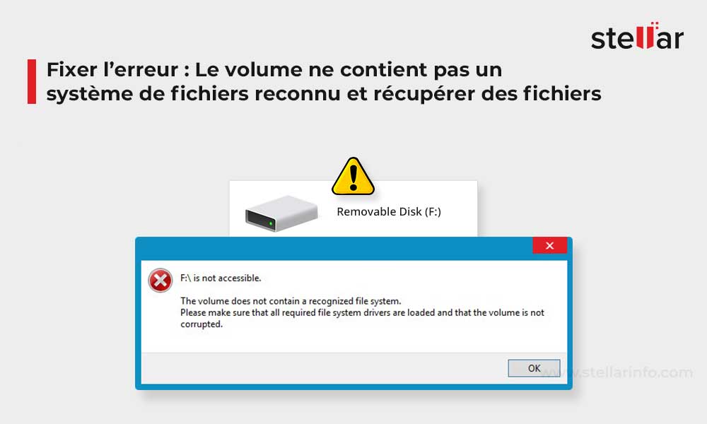 Fixer l’erreur : Le volume ne contient pas un système de fichiers connu et récupérer des fichiers