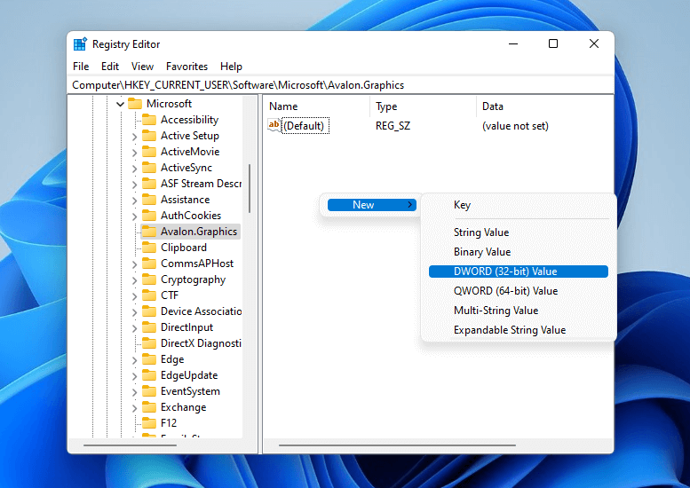 avalon-graphics-right-click-new-dword-32-bit-value