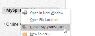 close pst file in outlook