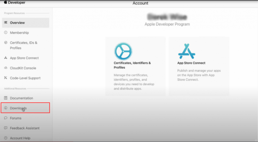 Apple Developer website > Downloads tab