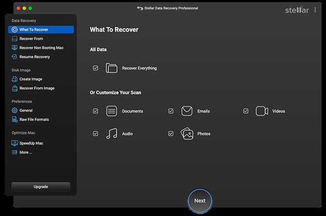 select what to recover