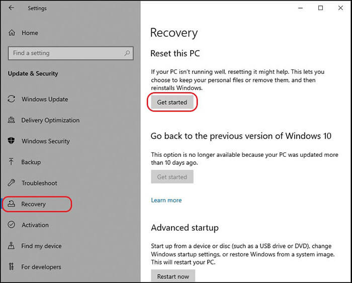 update-and-security-recovery-get-started