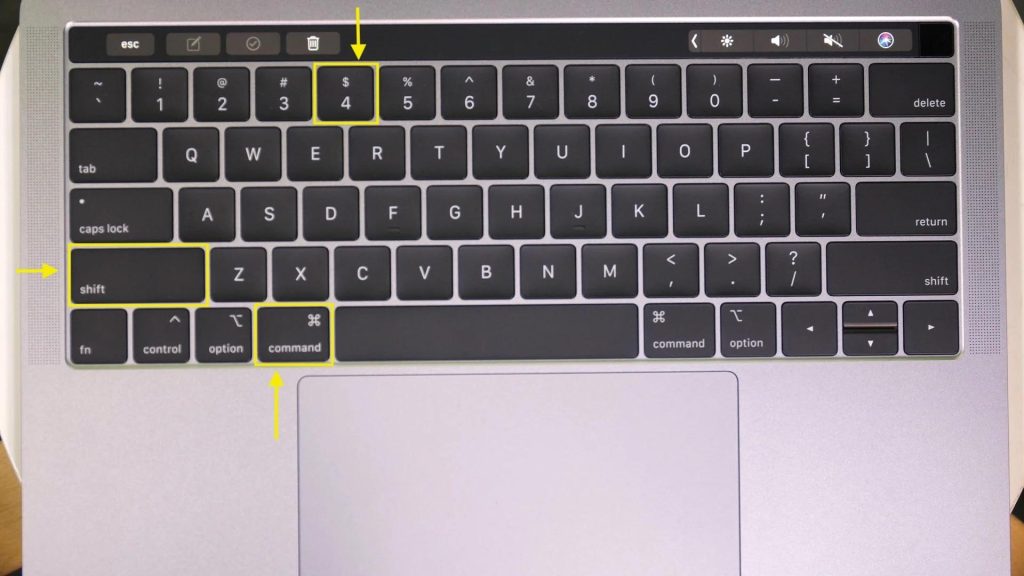 press Shift+Command+4 