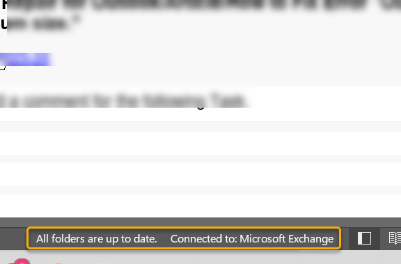 Connected to Microsoft Exchange