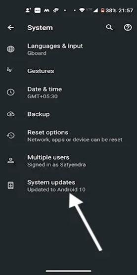 Update Android Operating System- Select System Updates - YouTube Videos not playing on Android