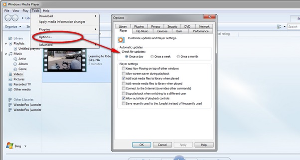 Install Missing Codec Pack on Windows Media Player; Select 'Once a day' for Automatic Updates