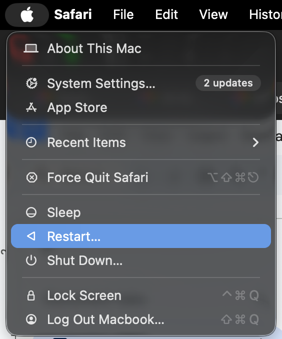 Restart Your Mac