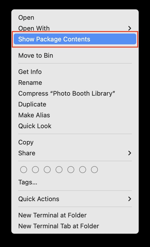 Photo Booth Library- Sélectionnez Show Package Content