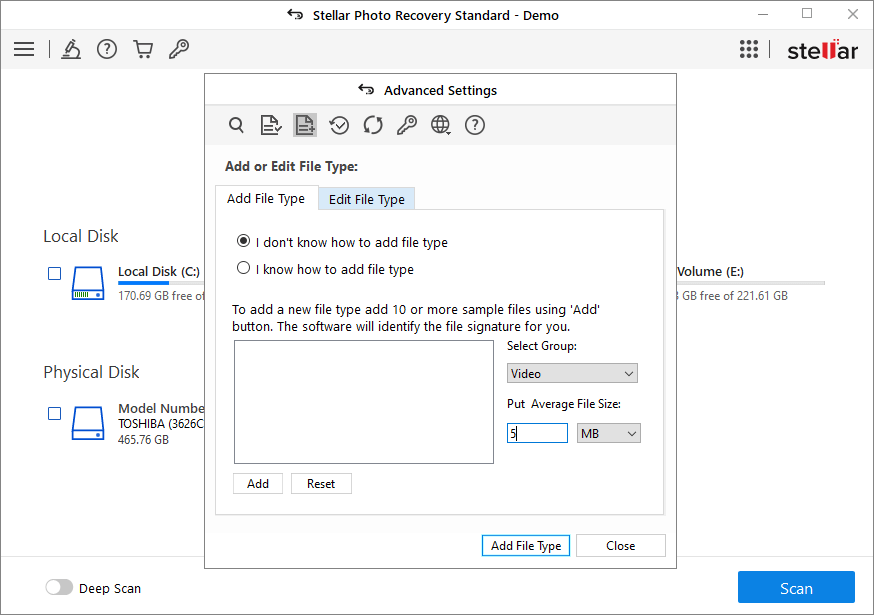 Add DV file type in software