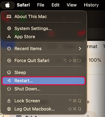 Save your files and choose Restart