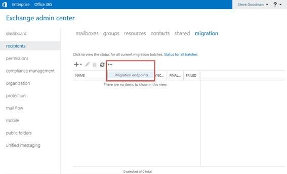 create migration endpoint for migration