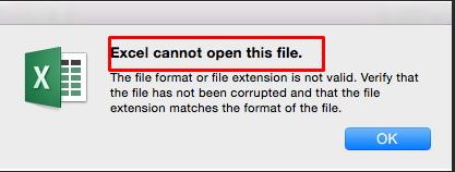 Excel cannot open this file Error Message