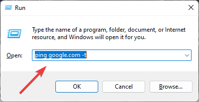 ping google.com -t in run box to fix Windows 10 21H2 install issue