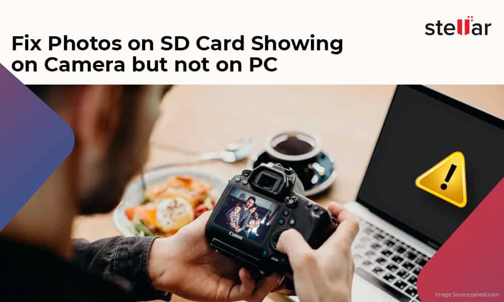 Photos on SD card show on camera but not on PC