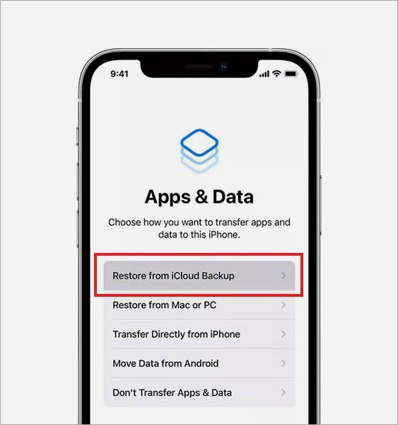 Restore from iCloud Backup