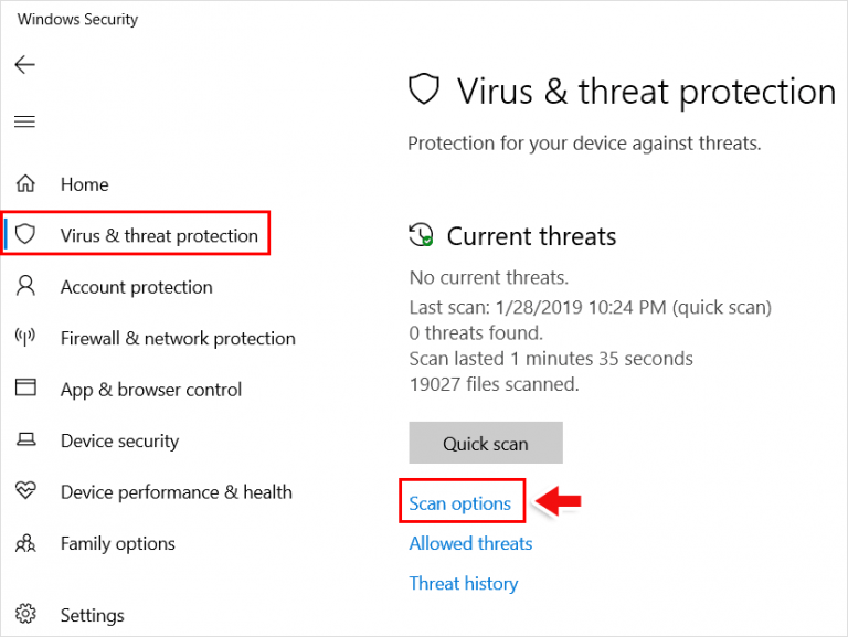scegliete la protezione da virus e minacce