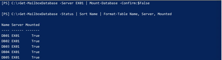 check mount status of database