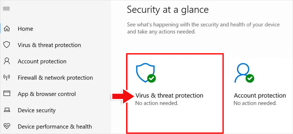 choose virus threat protection