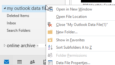 close the local pst file after copying the mail items and folders