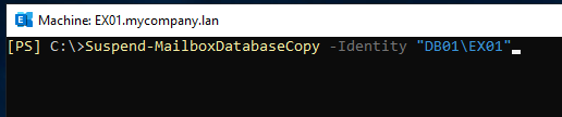To suspend the database