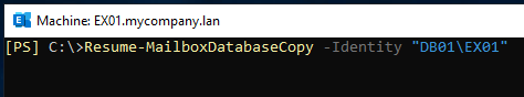 To resume the database