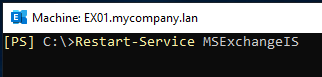 Restart-Service MSExchangeIS command