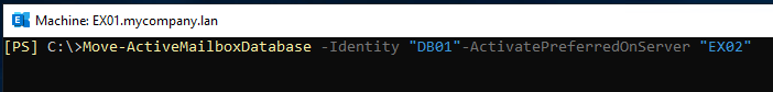 move the active mailbox database