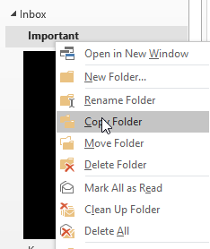 copy mail items to another local pst file