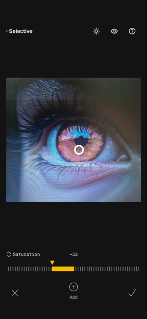 remove red eye with snapseed app