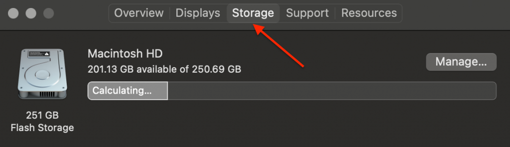 About This Mac > Storage