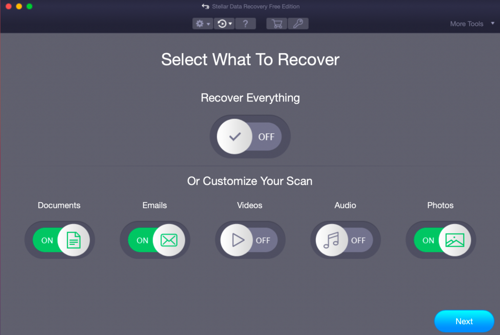 Stellar Data Recovery > Select What To Recover