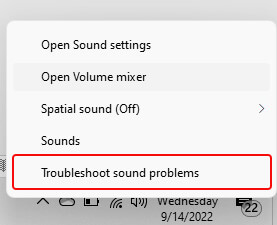 select-troubleshoot-sound-problem