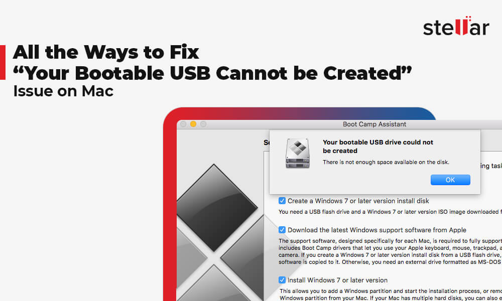 grammatik vi Ass How to Fix Bootable USB Cannot be Created Issue on Mac | Stellar