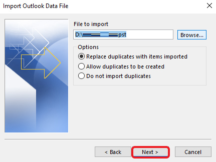 Select the option for duplicate items