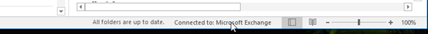 Outlook profile is connected to the Exchange Server 