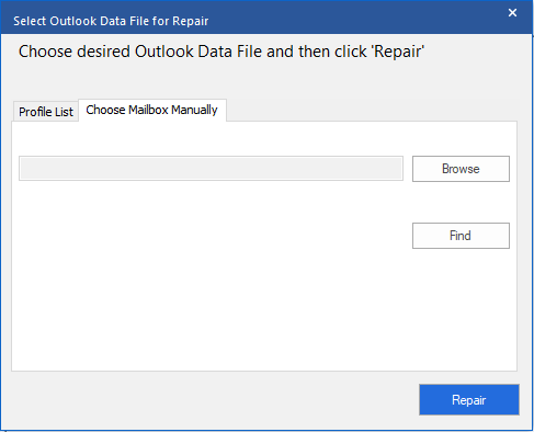 choose outlook pst file for calendar items recovery